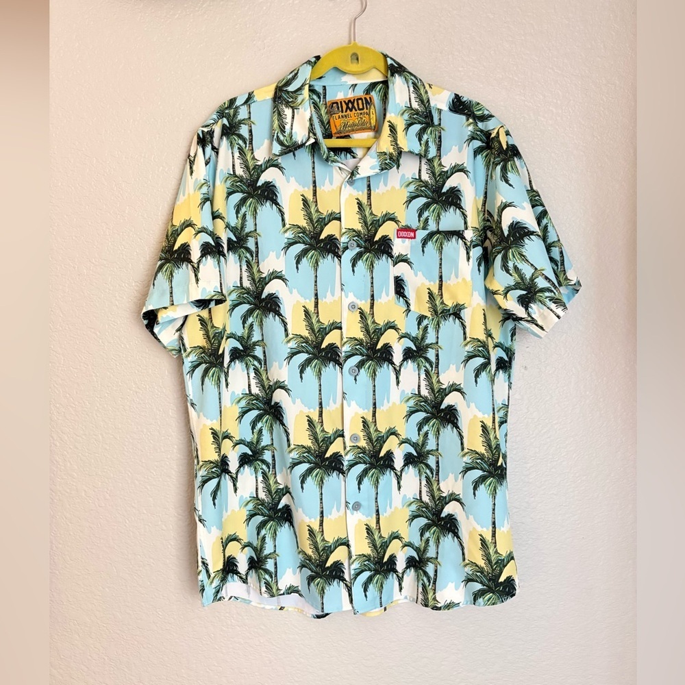 DIXXON - HONOLULU - Palm Hawaiian Aloha Large Button Down Short Sleeve